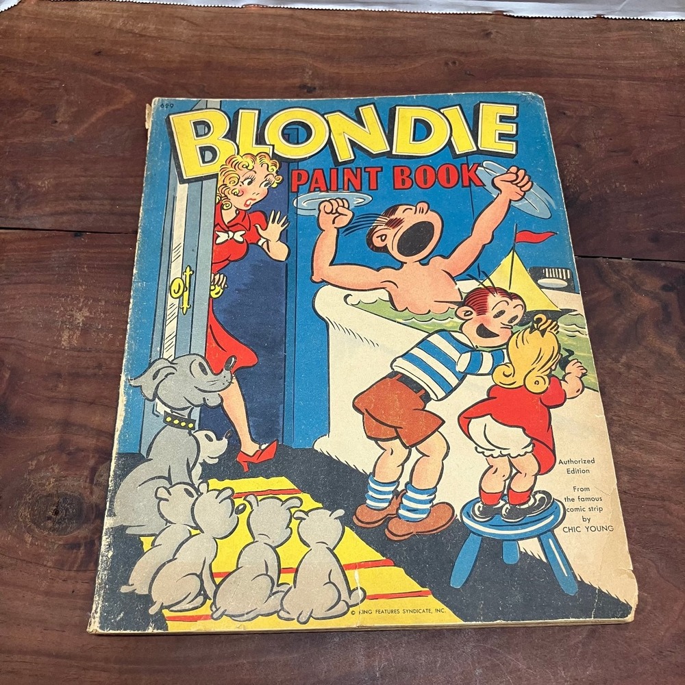 Blondie Paint Book Chic Young 1945 Vintage Whitman Authorized Edition